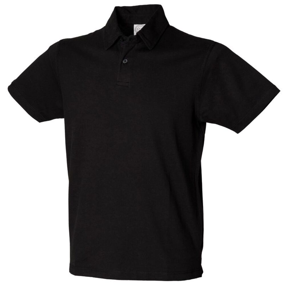Skinni Fit Mens Stretch Short Sleeve Plain Basic Polo Shirt /T-Shirt /Top / / Bl